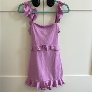 Privacy Please Lavender Ruffle Mini Dress